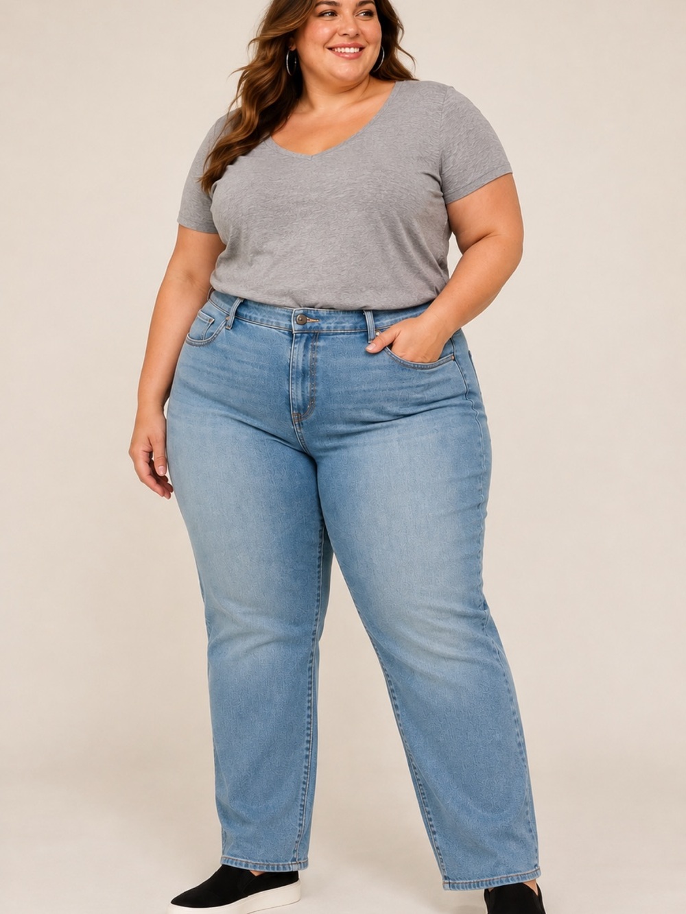 Lane Bryant Tighter Tummy High Rise Straight Jeans Size 28 NWT Medium Wash